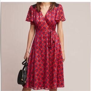 Anthropologie Kopal Adria Flutter Sleeve Wrap Dress Size Small
